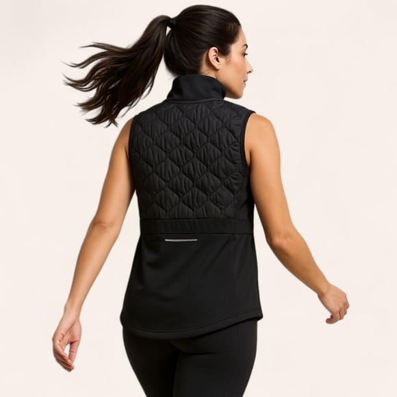 Nike Aerolayer Running Gilet Vest Women’s Sz S Black Quilted Thin Puffer Pockets - Picture 15 of 15